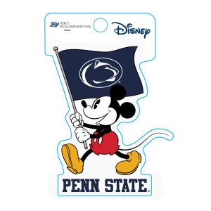 Disney sticker Mickey Mouse waving Penn State Athletic Logo flag